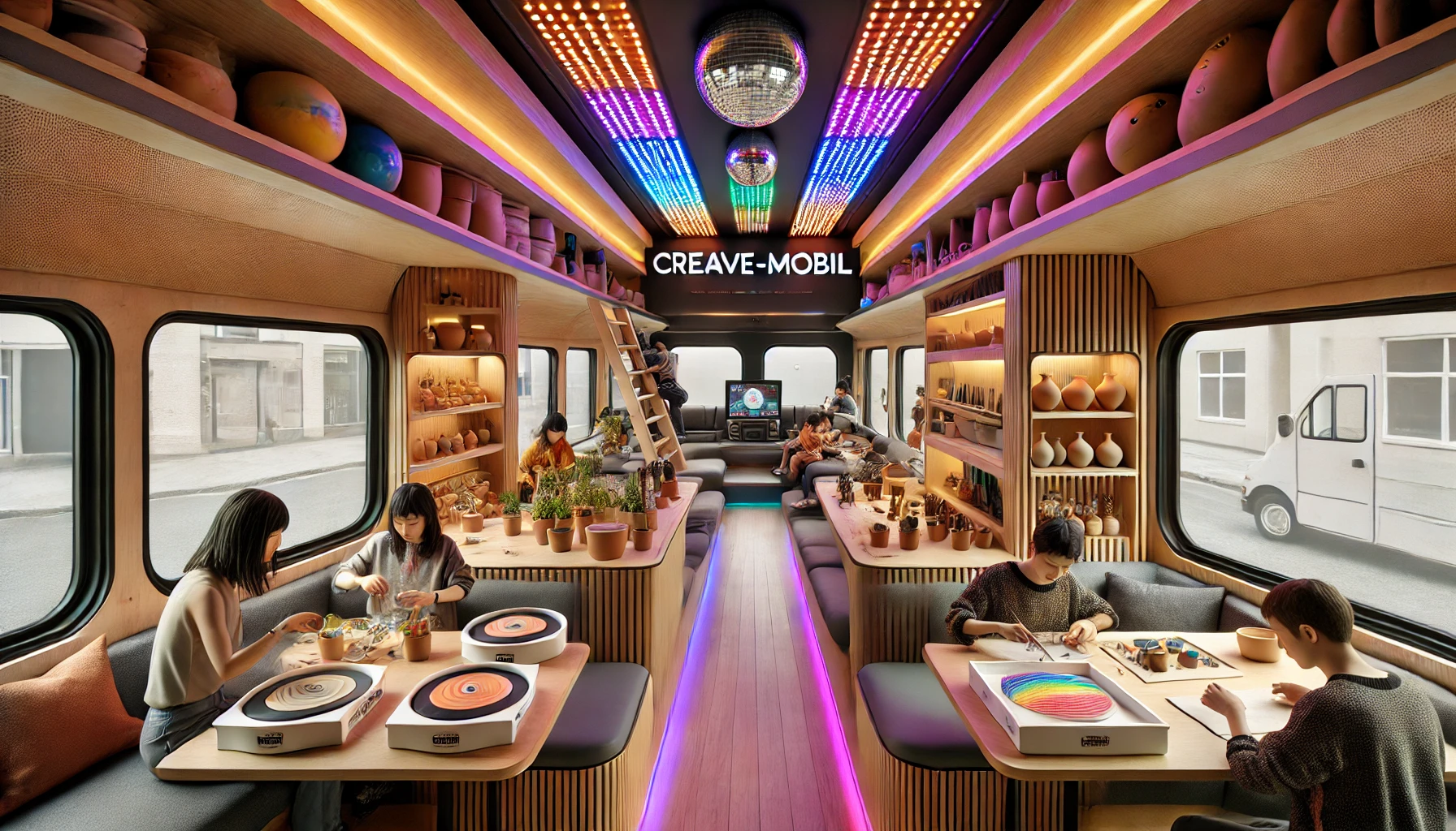 Innenansicht des CreAve-Mobils